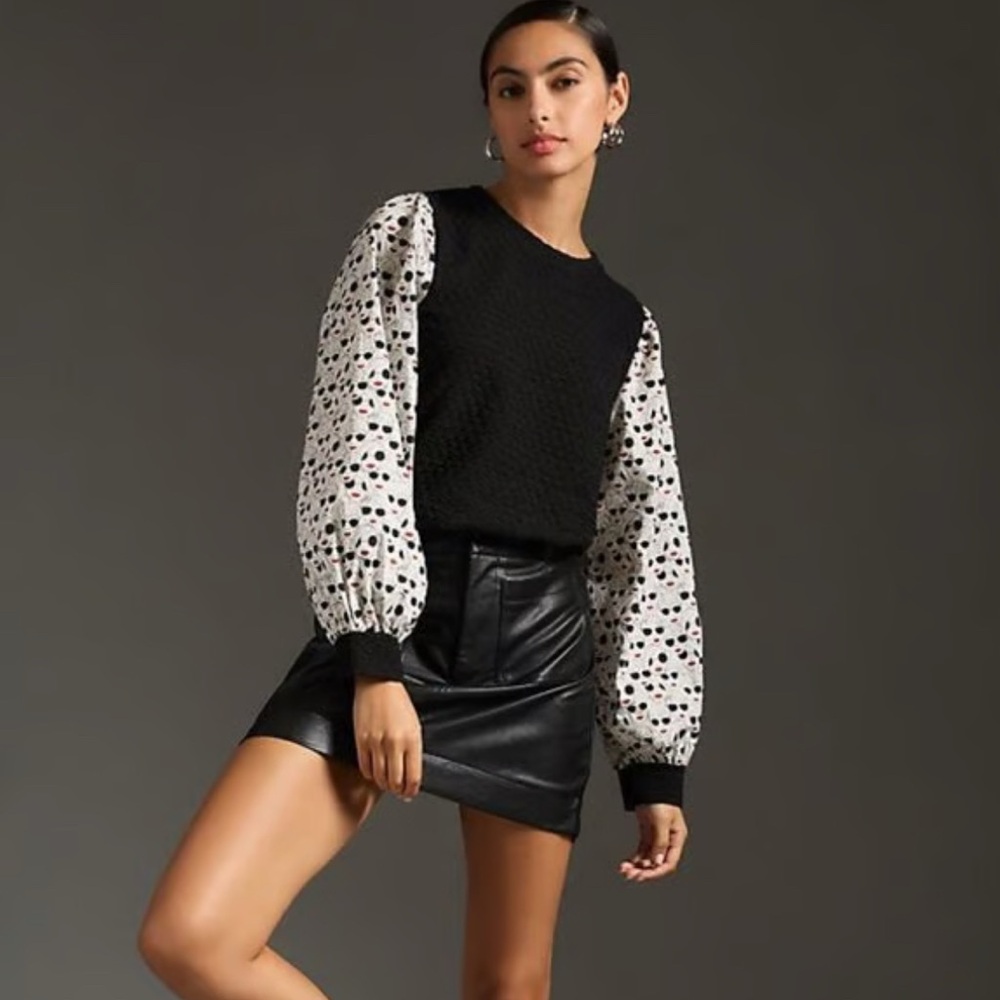 Anthropologie PORRIDGE Getaway Faces textured sweatshirt